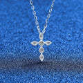 Platinum plated S925 sterling silver moissanite cross necklace