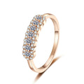 Pave Moissanite Stackable Ring in champagne gold-plated S925 sterling silver on clean white background