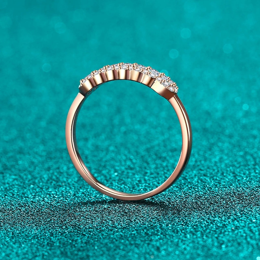 Pave Moissanite Stackable Ring product view showing moissanite setting and metal finish