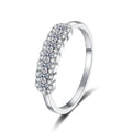 Pave Moissanite Stackable Ring in rhodium-plated S925 sterling silver on clean white background