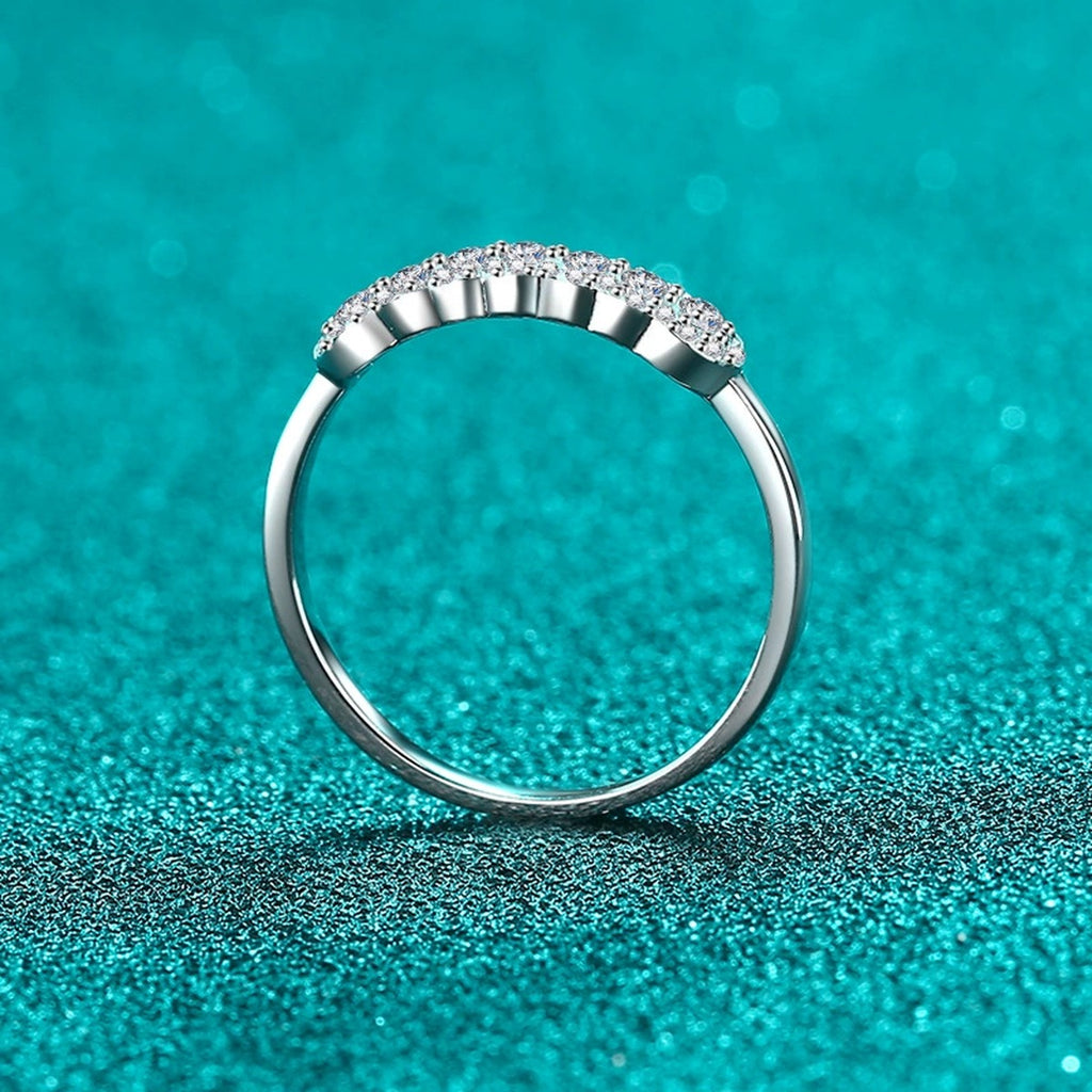 Pave Moissanite Stackable Ring product view showing moissanite setting and metal finish