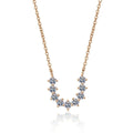 U-Shaped Moissanite Necklace in Champion Gold-Plated S925 sterling silver white background product photo showing U-shaped necklace with small round moissanite stations