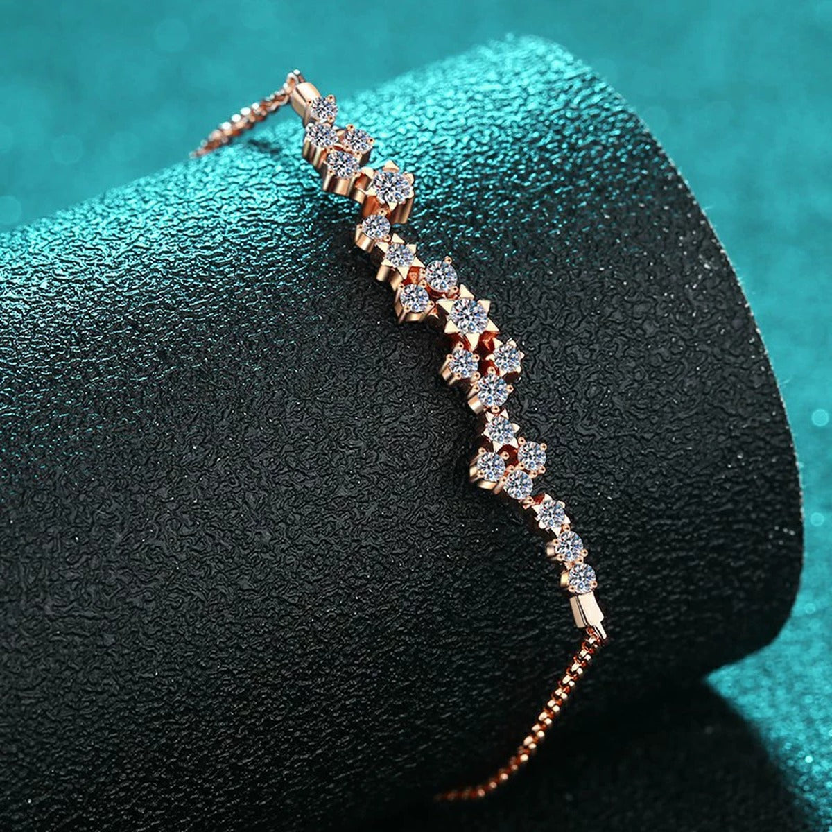 Star Moissanite Chain Bracelet in Champion Gold-Plated S925 sterling silver styled product scene showing stone sparkle and chain detail
