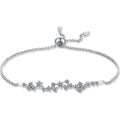 Star Moissanite Chain Bracelet in Rhodium-Plated S925 sterling silver white background product photo showing bracelet shape and moissanite setting