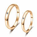 Couples Moissanite Band Ring Set in champagne gold-plated S925 sterling silver on clean white background