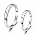 Couples Moissanite Band Ring Set in rhodium-plated S925 sterling silver on clean white background