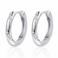 Twisted Pave Moissanite Hoop Earrings in Rhodium-Plated S925 sterling silver white background product photo showing the pair, stone shape, and hoop earrings silhouette