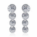 Mixed Cut Moissanite Stud Drop Earrings in Rhodium-Plated S925 sterling silver white background product photo showing the pair, stone shape, and stud earrings silhouette