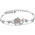 Rose Moissanite Adjustable Bracelet with CZ in Rhodium-Plated S925 sterling silver white background product photo showing bracelet shape and moissanite setting