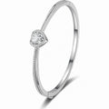 Heart-Cut Moissanite Bangle in Rhodium-Plated S925 sterling silver white background product photo showing bangle shape and moissanite setting