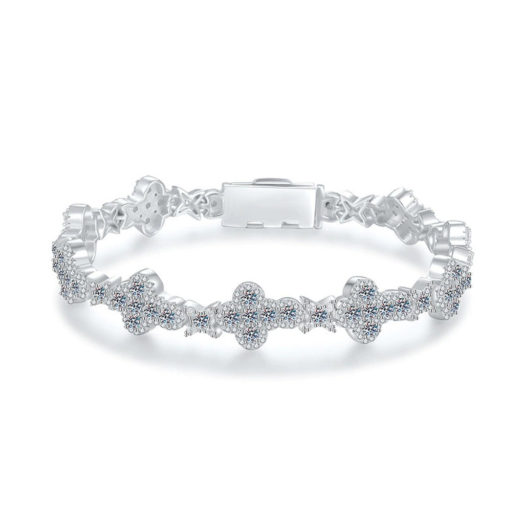 Full Moissanite Tennis Bracelet in Gold-Plated S925 Sterling Silver white background product photo