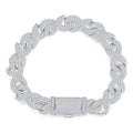 10mm Full Pave Moissanite Cuban Link Bracelet white background product photo showing bracelet silhouette and moissanite setting