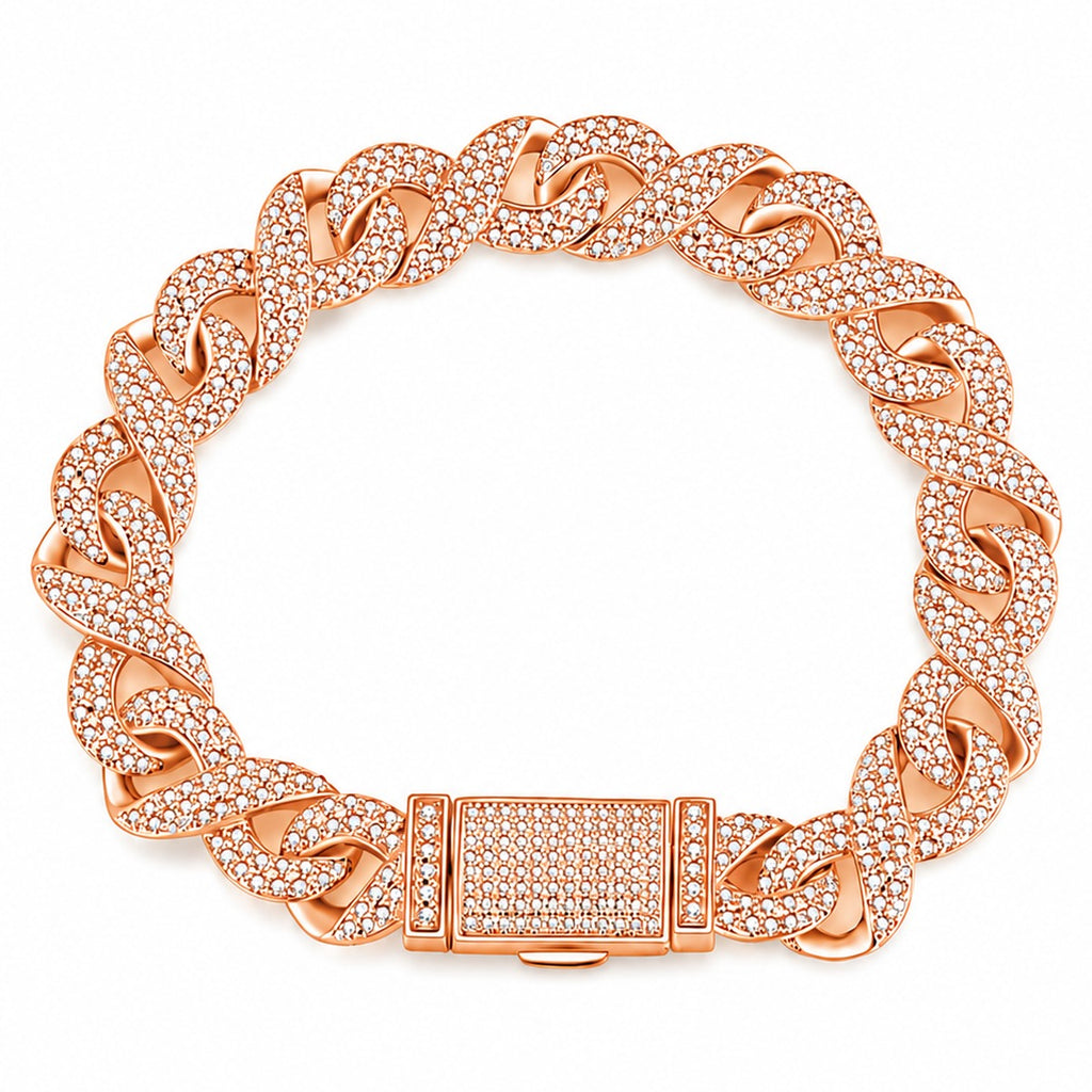 10mm Full Pave Moissanite Cuban Link Bracelet metal color variant product photo showing finish and bracelet width