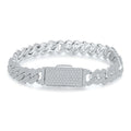 8mm Full Pave Moissanite Cuban Link Bracelet white background product photo showing bracelet silhouette and moissanite setting