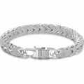 6mm Full Pave Moissanite Cuban Link Bracelet white background product photo showing bracelet silhouette and moissanite setting