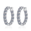 Inside-Out Moissanite Hoop Earrings in White Gold-Plated S925 Silver on clean white background showing the pair and inside-out hoops with a continuous row of moissanite stones