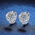 Round Halo Moissanite Stud Earrings with CZ in Gold-Plated S925 Silver blue scene product view