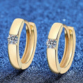 Moissanite Hoop Earrings in Gold-Plated S925 Sterling Silver close-up product detail view