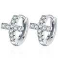 Heart Moissanite Hoop Earrings in White Gold-Plated S925 Sterling Silver on clean white background showing heart-inspired hoop earrings with a polished front curve