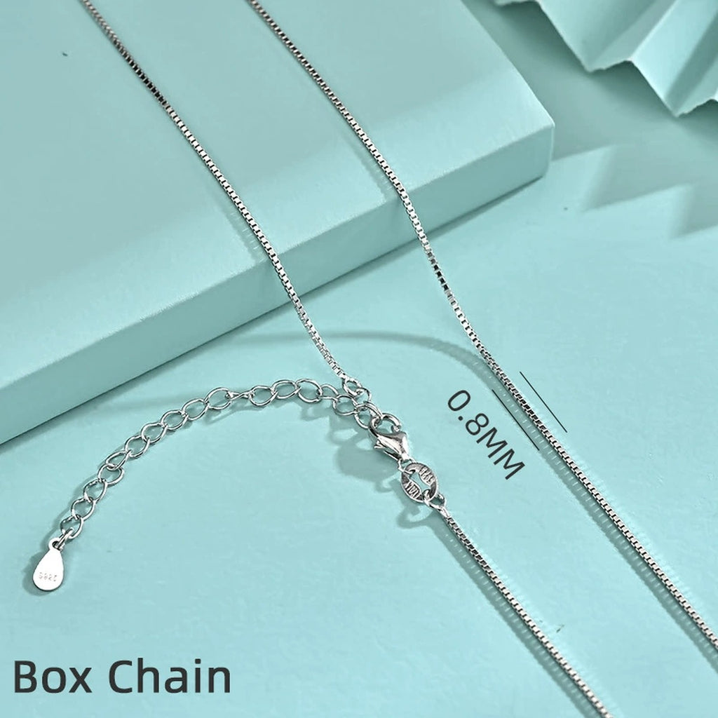 White Gold-Plated S925 sterling silver Chain Necklace angled product detail view