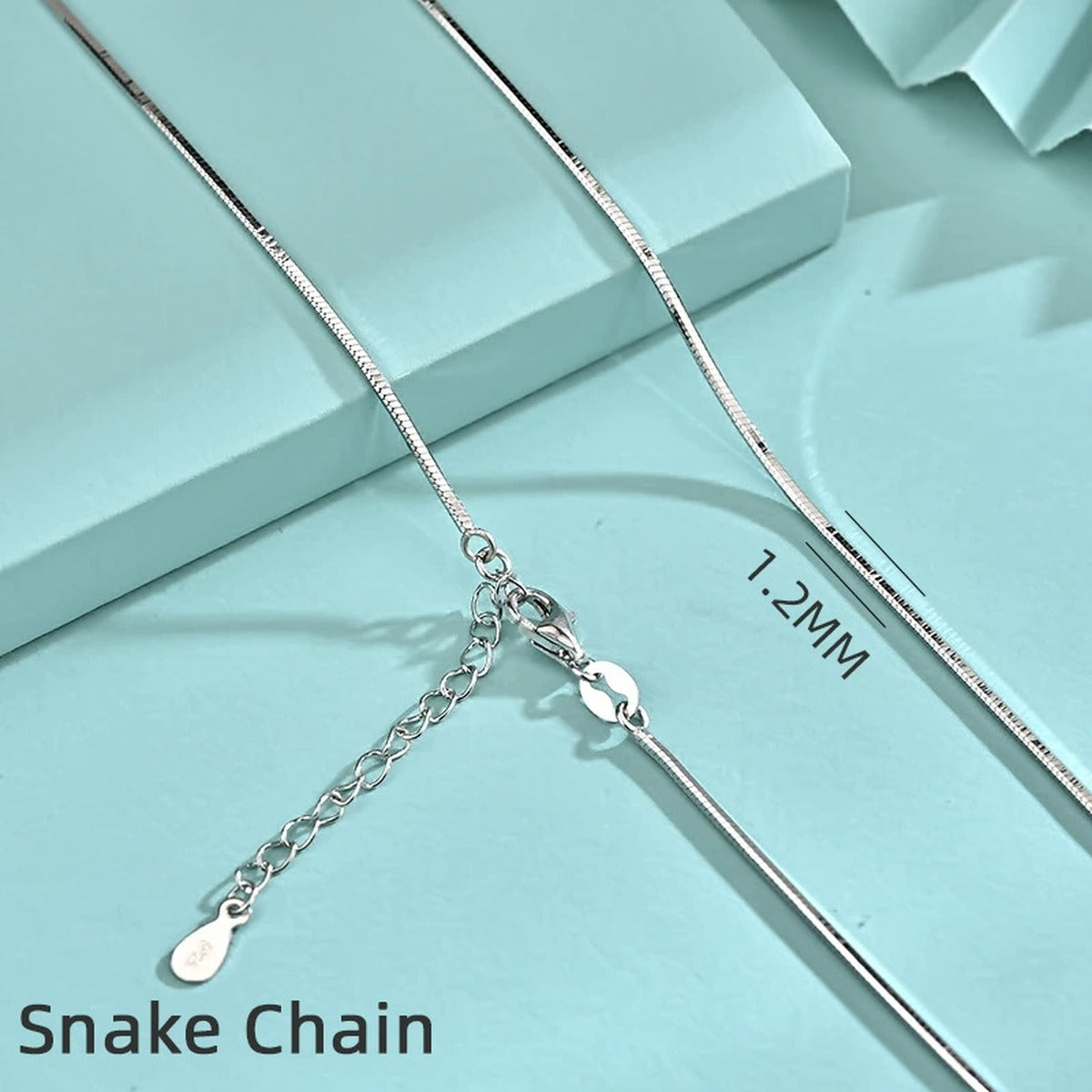 White Gold-Plated S925 sterling silver Chain Necklace additional product styling view