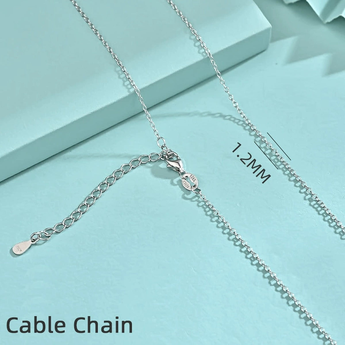 White Gold-Plated S925 sterling silver Chain Necklace additional product styling view