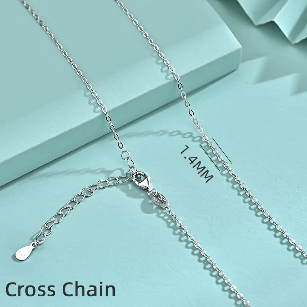 White Gold-Plated S925 sterling silver Chain Necklace additional product styling view