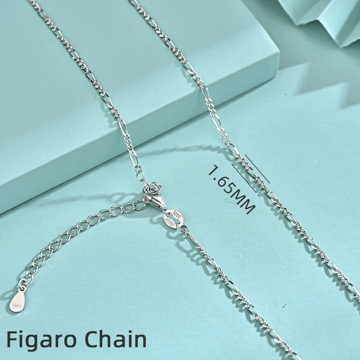 White Gold-Plated S925 sterling silver Chain Necklace additional product styling view