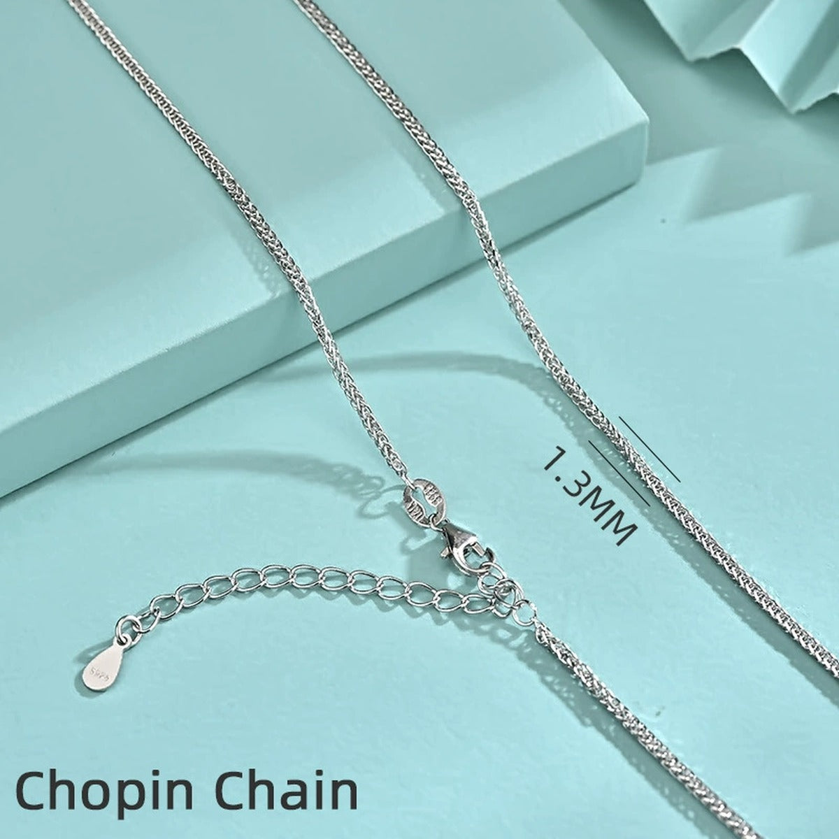 White Gold-Plated S925 sterling silver Chain Necklace additional product styling view