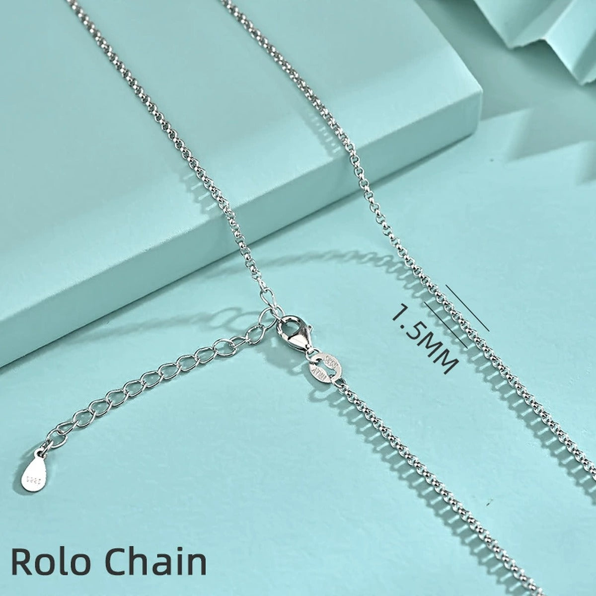 White Gold-Plated S925 sterling silver Chain Necklace additional product styling view