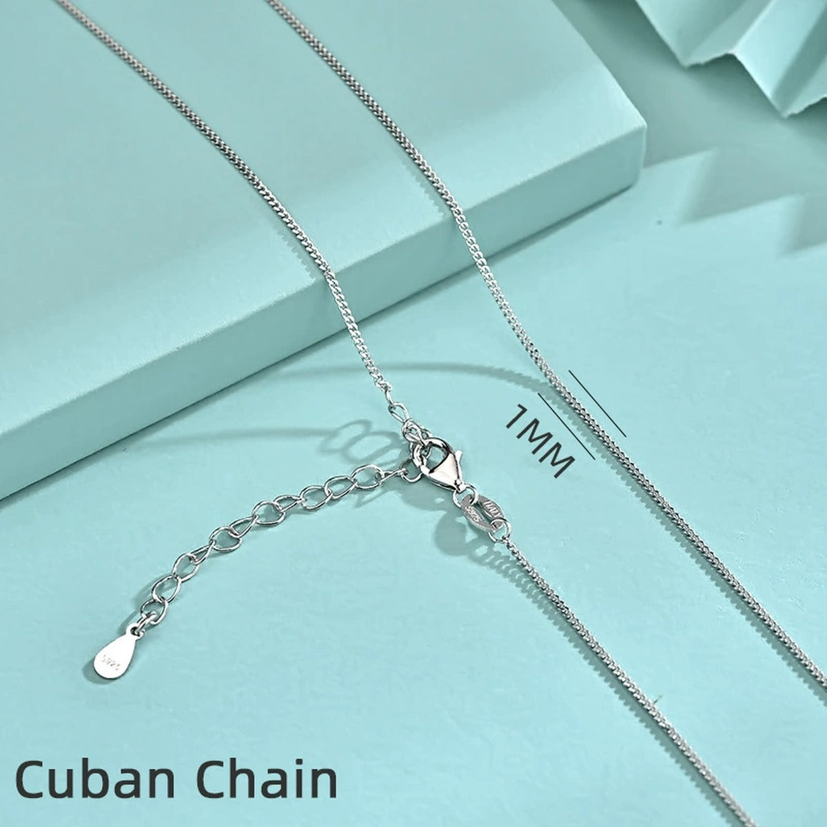 White Gold-Plated S925 sterling silver Chain Necklace additional product styling view