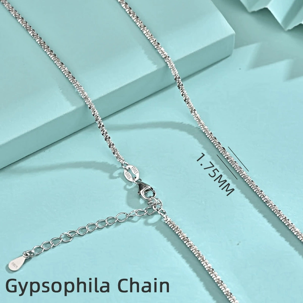 White Gold-Plated S925 sterling silver Chain Necklace additional product styling view