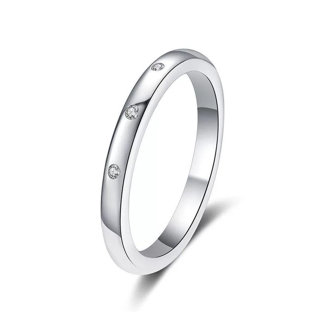 Minimal Flush Moissanite Band Ring white background product image