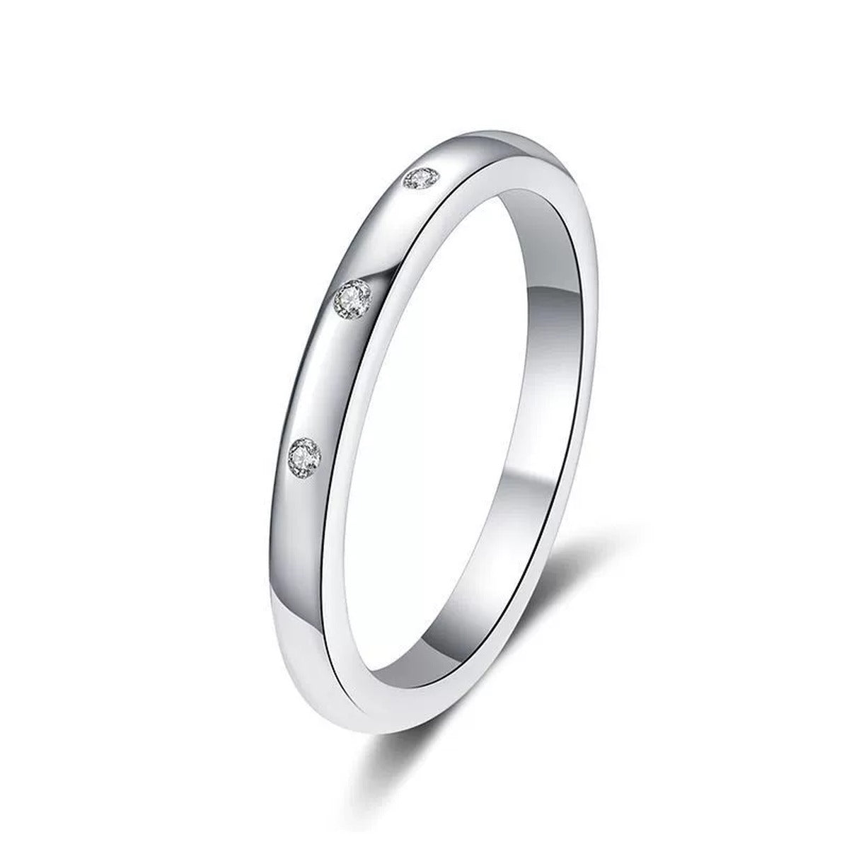 Minimal Flush Moissanite Band Ring white background product image