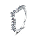 Round Crown Moissanite Band Ring white background product image