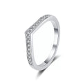 Chevron Moissanite Band Ring white background product image