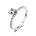 Radiant Cut Moissanite Engagement Ring with CZ white background product image