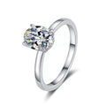 Oval Moissanite Engagement Ring with CZ white background product image