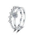 Stackable Round Moissanite Ring Set with CZ white background product image
