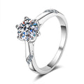 Round Moissanite Solitaire Ring with CZ white background product image