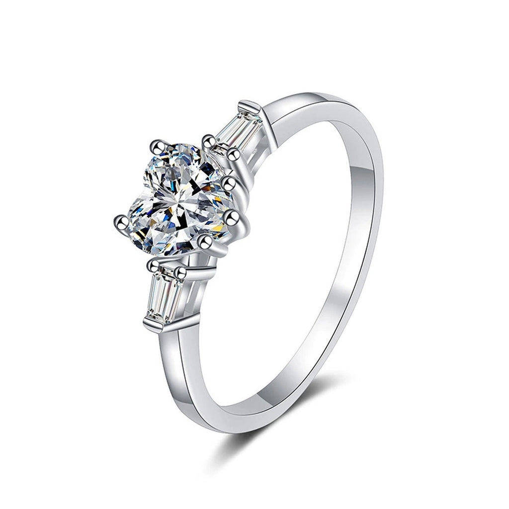 Floral Cluster Moissanite Ring with CZ white background product image