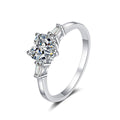 Floral Cluster Moissanite Ring with CZ white background product image