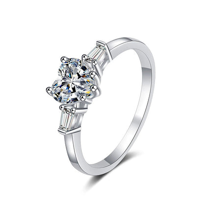 Floral Cluster Moissanite Ring with CZ white background product image