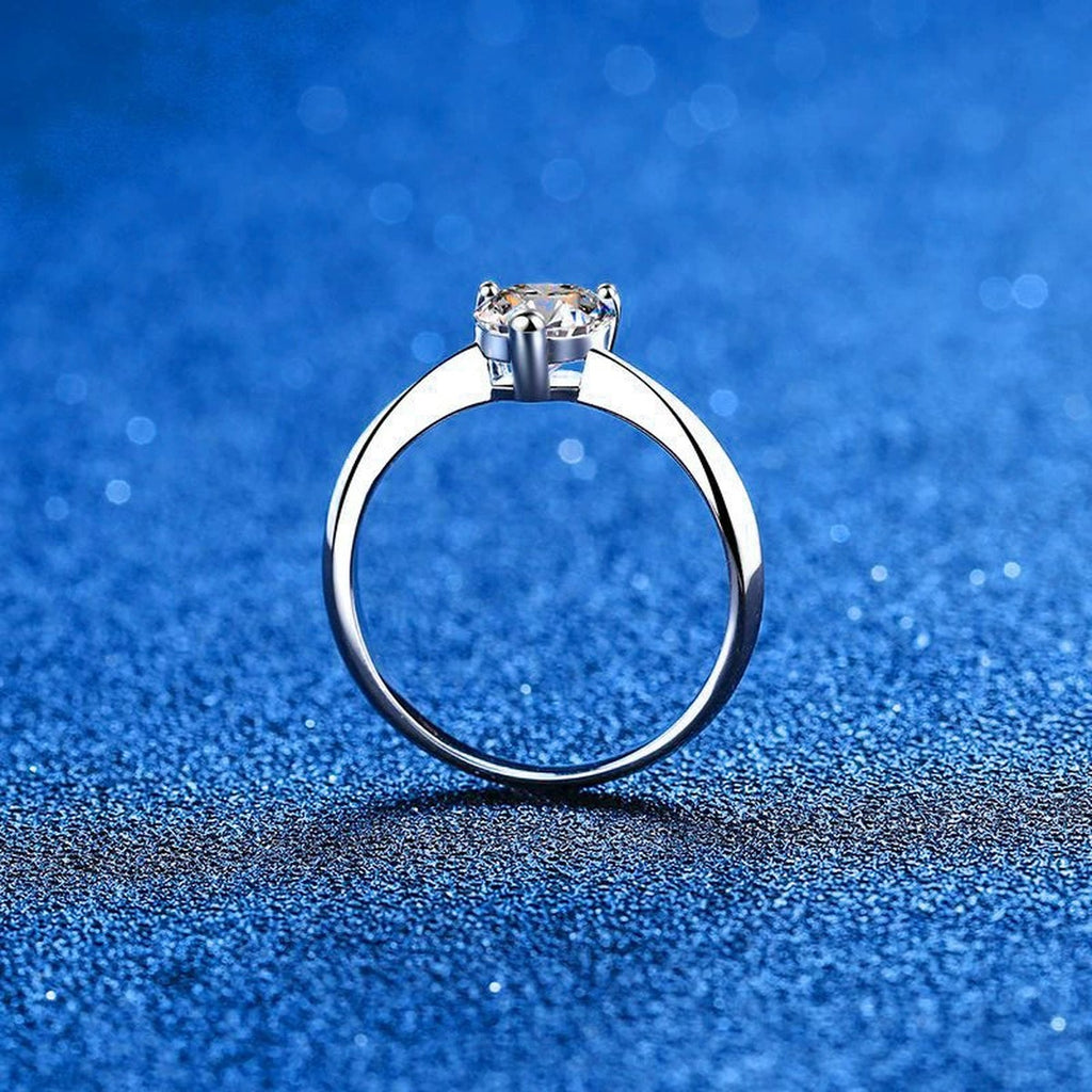 Heart Cut Moissanite Solitaire Ring close-up product detail view