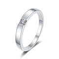 Bezel Moissanite Band Ring with CZ white background product image