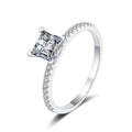 Princess Cut Moissanite Ring with CZ white background product image