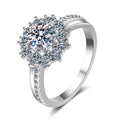 Cluster Halo Moissanite Ring with CZ white background product image