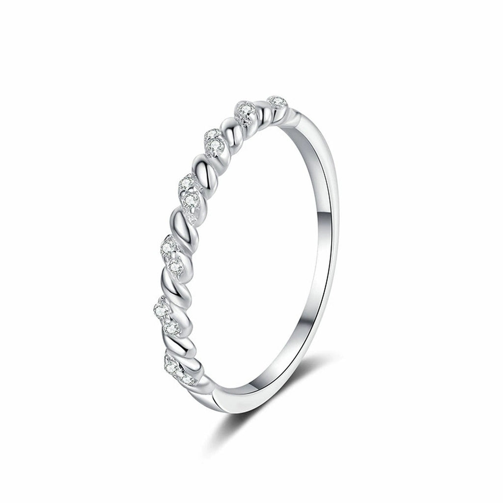 Twisted Moissanite Band Ring white background product image