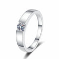 Bezel Set Moissanite Band Ring with CZ white background product image