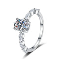 Pear Shaped Moissanite Ring with CZ white background product image